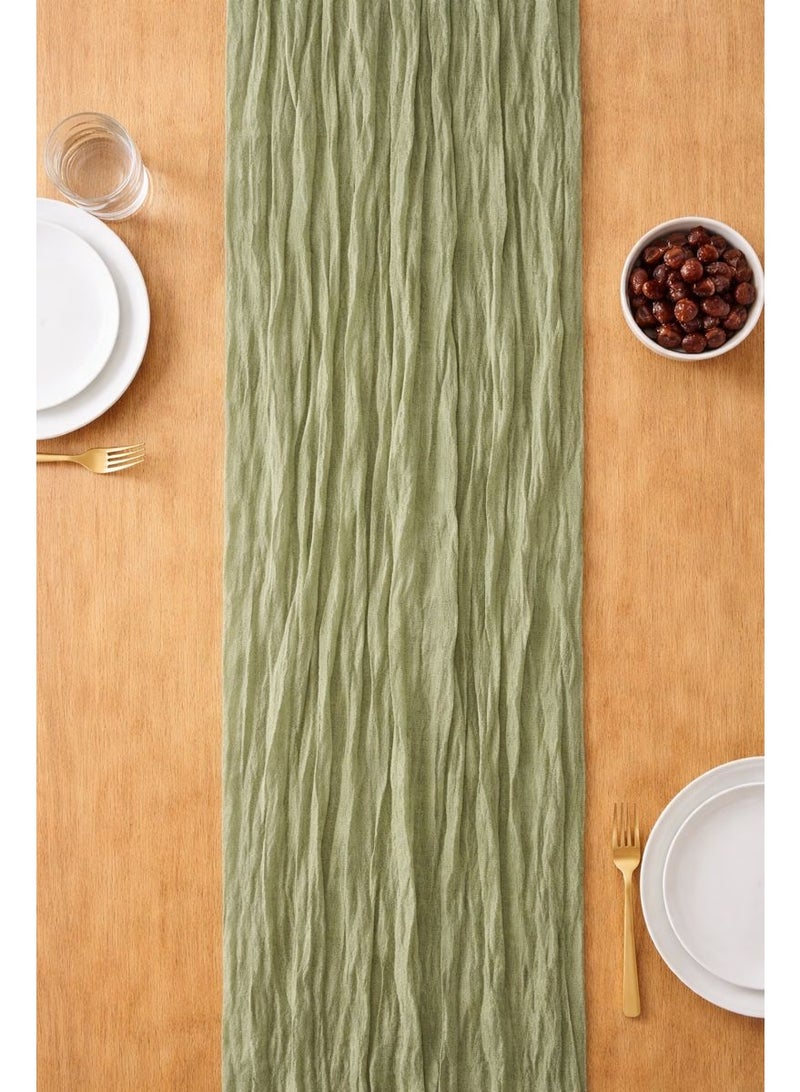 Pleated Gauze Bohemian Table Runner for Ramadan decor, Wedding Decor, Country Style Dining Table, Parties & Restaurant Decoration - Image 4